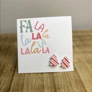 Candy Cane Christmas Tree Studs